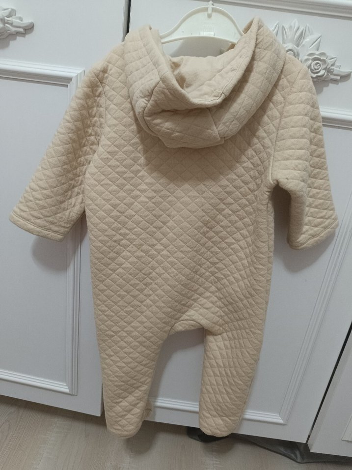 Bebek Kız Kapitone Beyaz Tulum - Görsel 2