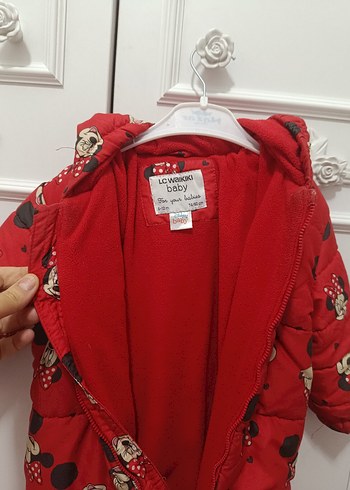 Kız Bebek Kapüşonlu Kırmızı Desenli Tulumu - Görsel 6