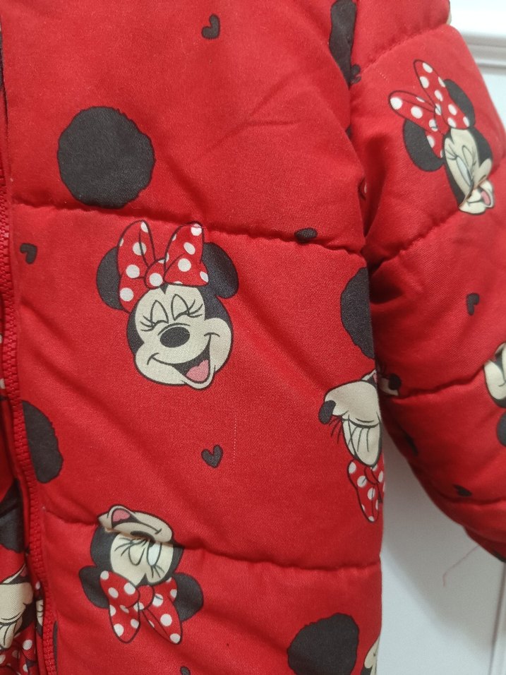 Kız Bebek Kapüşonlu Kırmızı Desenli Tulumu - Görsel 4