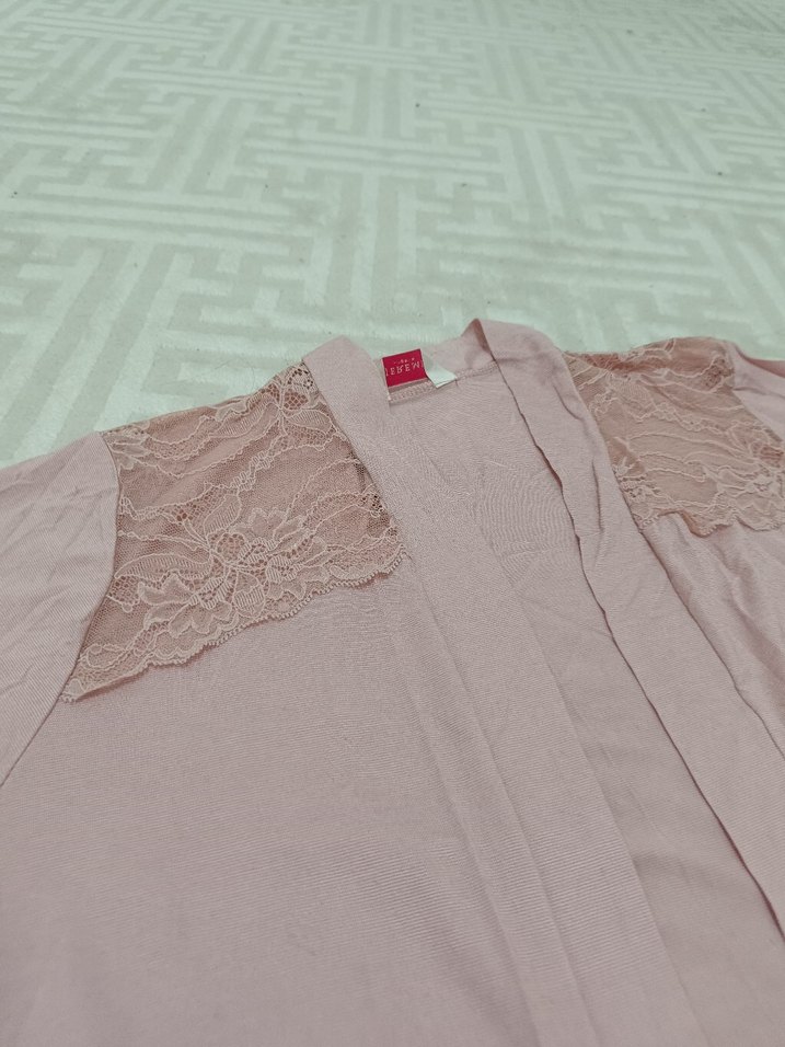 Pembe Uzun Kadın Sabahlık - Görsel 3