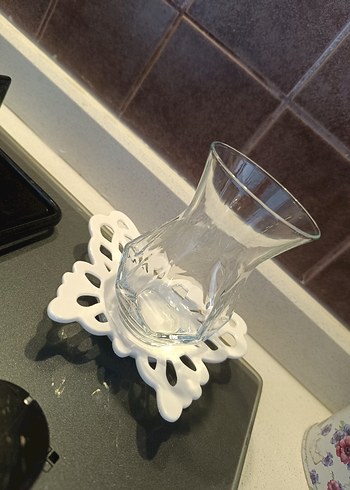 Beyaz Kelebek Desenli Bohem Tabaklar - Görsel 4