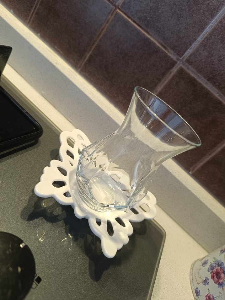 Beyaz Kelebek Desenli Bohem Tabaklar - Görsel 4