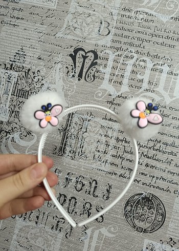 Çiçekli Elastik Beyaz Çocuk Taç - Görsel 2