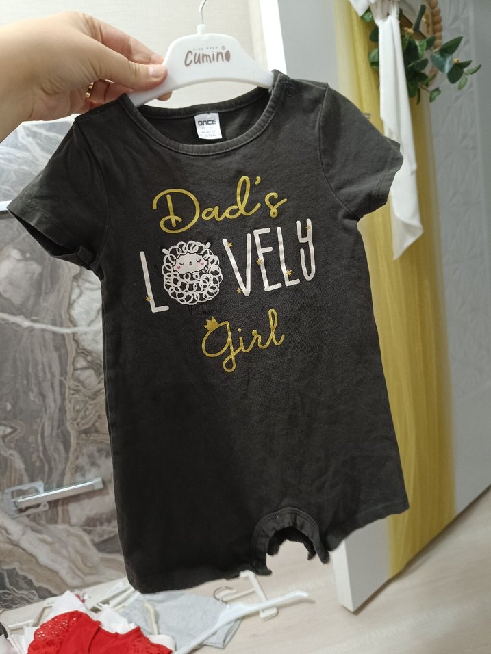 Kız Çocuk Gri Kısa Kollu Tişört - Görsel 2