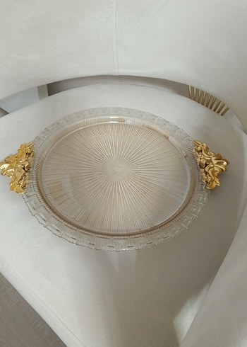 Altın Detaylı Parlak Modern Klasik Tepsi - Görsel 4