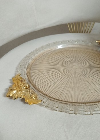 Altın Detaylı Parlak Modern Klasik Tepsi - Görsel 3