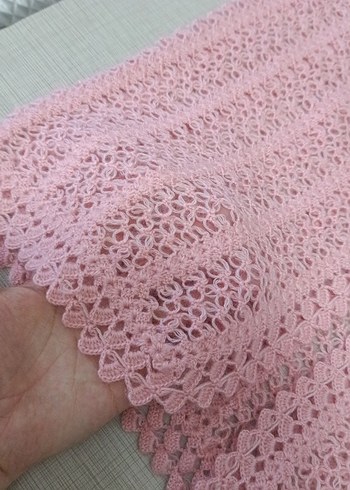 Pembe Örgü Kadın Şal - Görsel 4