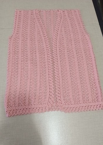 Pembe Örgü Kadın Şal - Görsel 2