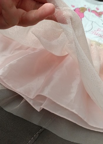 Kız Çocuk Pembe Uzun Kollu Unicorn Elbise - Görsel 3