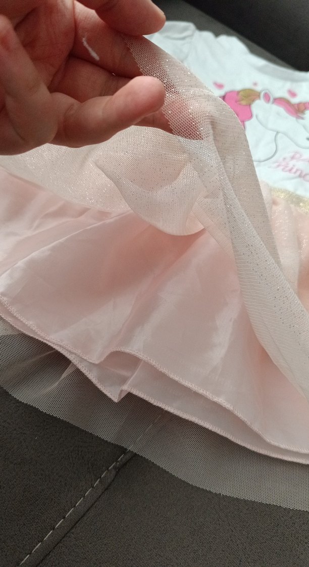 Kız Çocuk Pembe Uzun Kollu Unicorn Elbise - Görsel 3