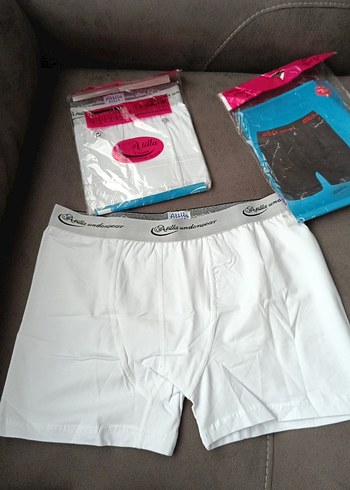 Beyaz Baskılı Midi Kadın Boxer - Görsel 2