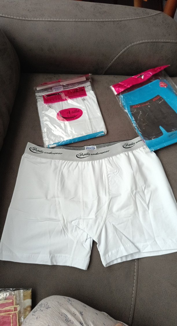 Beyaz Baskılı Midi Kadın Boxer - Görsel 2