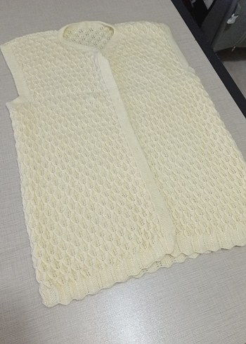 Beyaz Örgü Kadın Yelek - Görsel 2