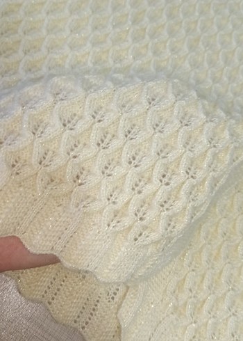 Beyaz Örgü Kadın Yelek - Görsel 3