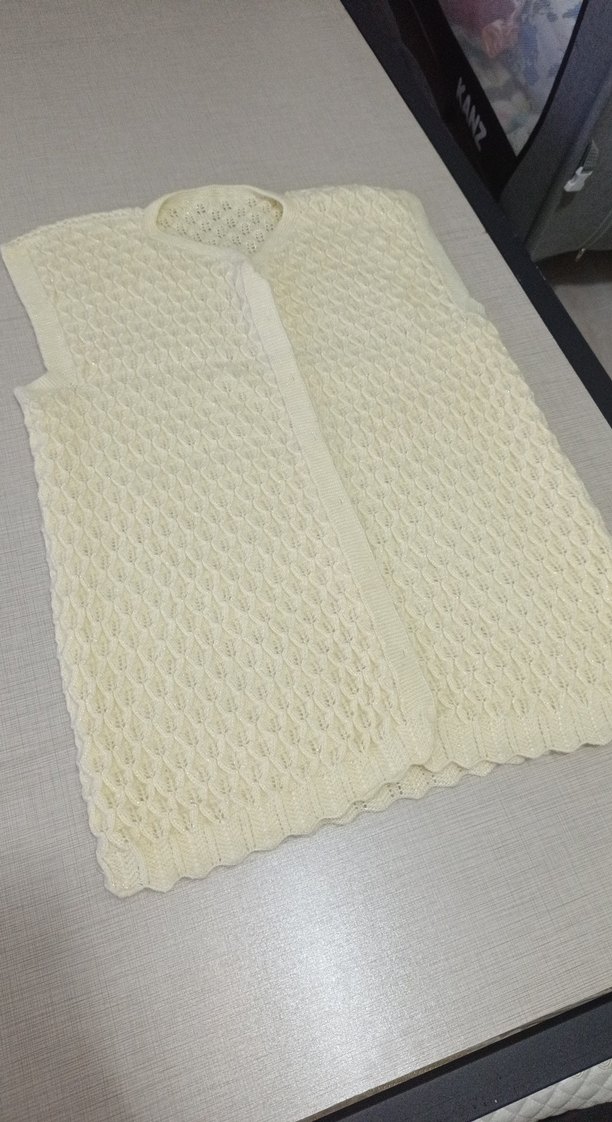 Beyaz Örgü Kadın Yelek - Görsel 2