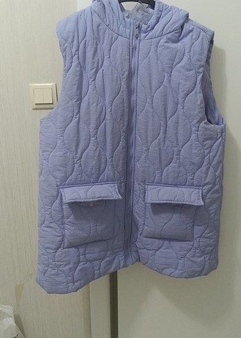 Kadın Lila Kapüşonlu Yelek - Görsel 2