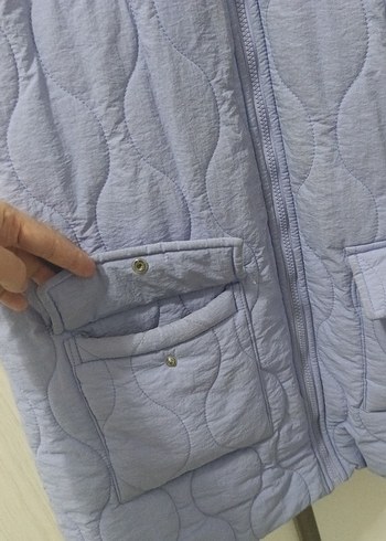 Kadın Lila Kapüşonlu Yelek - Görsel 3