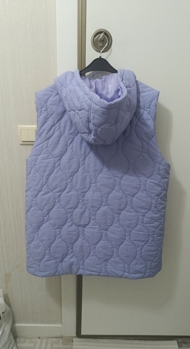 Kadın Lila Kapüşonlu Yelek - Görsel 4