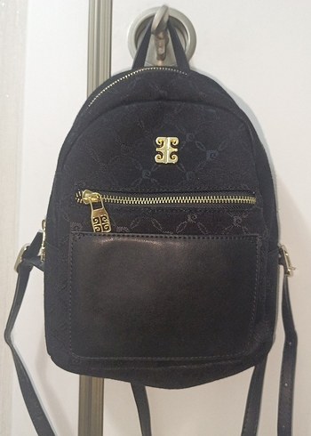 Siyah Kadın Süet Sırt Çantası - Görsel 3