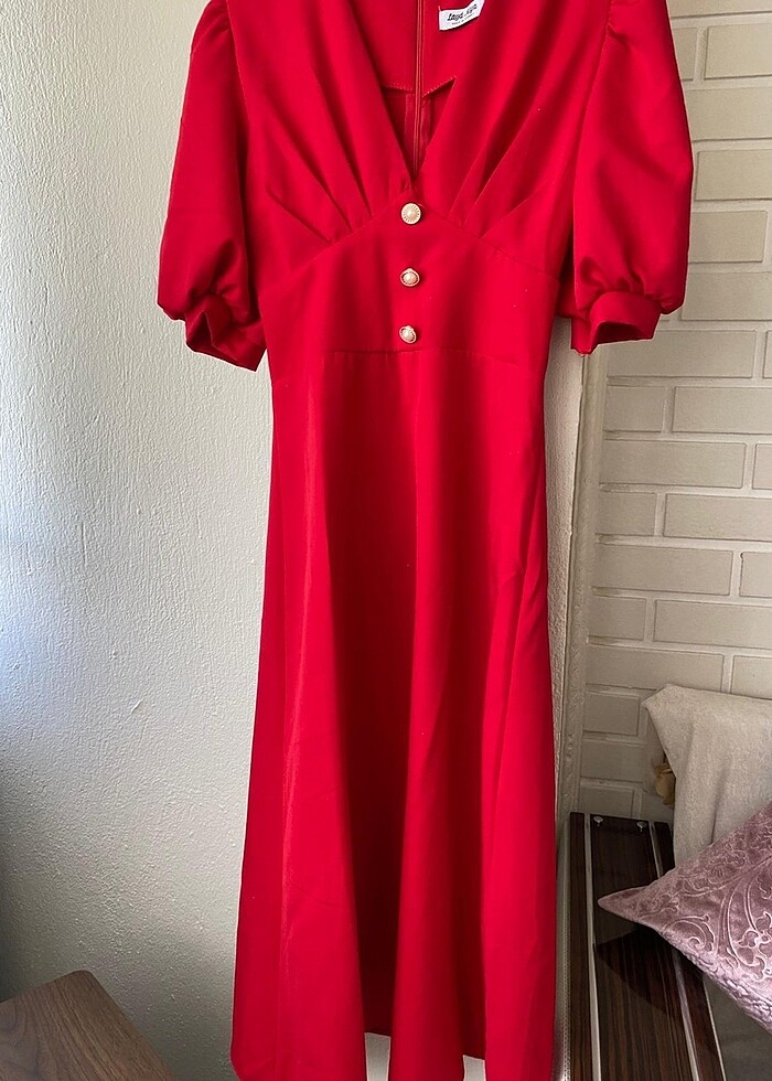 Kırmızı abiye elbise mezuniyet elbisesi - Görsel 2