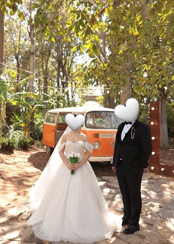 Straplez Midi Bohem Gelinlik - Görsel 3