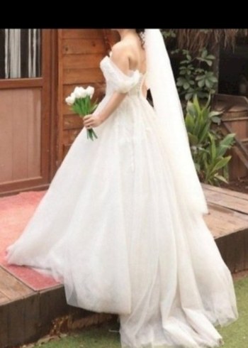 Straplez Midi Bohem Gelinlik - Görsel 5