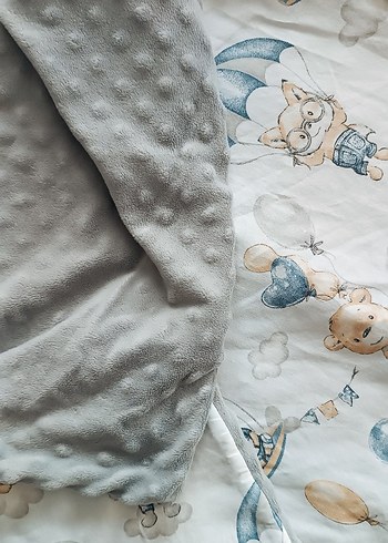 Pamuklu Baskılı Gri Bebek Uyku Seti - Görsel 3