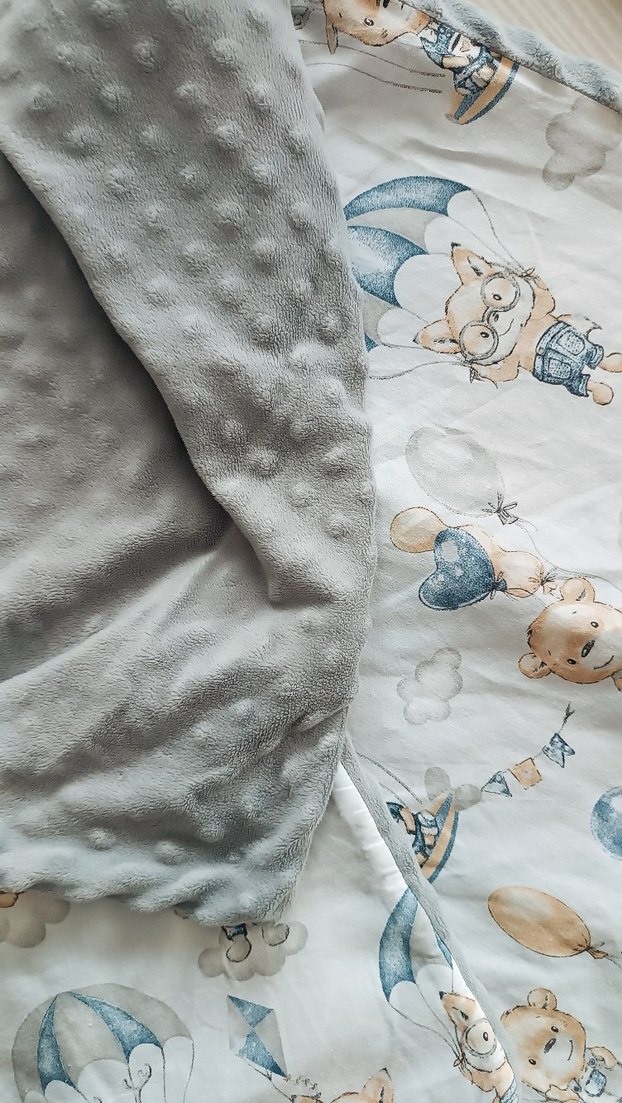 Pamuklu Baskılı Gri Bebek Uyku Seti - Görsel 3