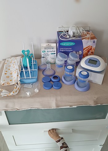 Lansinoh Çiftli Elektrikli Göğüs Pompası Mavi - Görsel 2