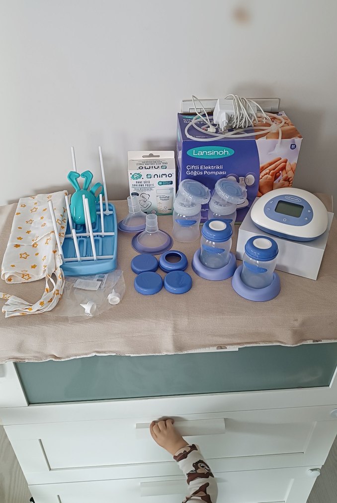 Lansinoh Çiftli Elektrikli Göğüs Pompası Mavi - Görsel 2