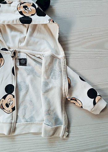 Kız Çocuk Mickey Baskılı Kapüşonlu Sweatshirt - Görsel 2