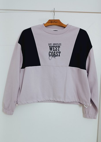 Siyah Detaylı Belden Belli Sweatshirt - Görsel 2