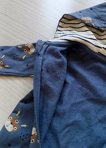 Kapüşonlu Mavi Bebek Tulum 9-12ay - Görsel 2