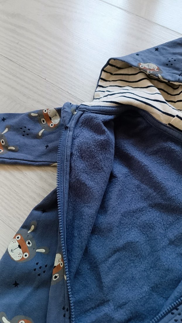 Kapüşonlu Mavi Bebek Tulum 9-12ay - Görsel 2