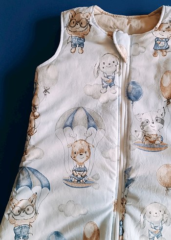 yeni Gri Baskılı Erkek Çocuk Uyku Tulumu Fermuarlı - Görsel 3