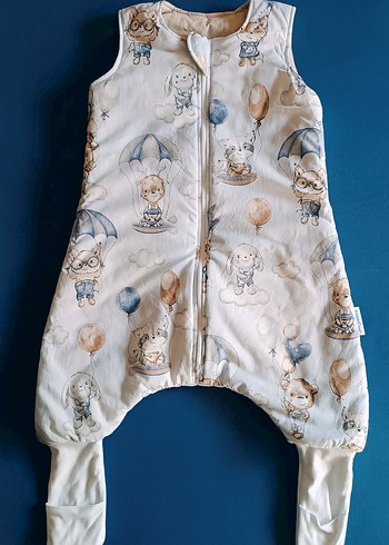 yeni Gri Baskılı Erkek Çocuk Uyku Tulumu Fermuarlı - Görsel 2