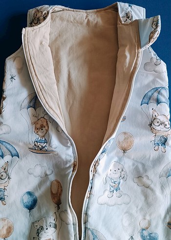 yeni Gri Baskılı Erkek Çocuk Uyku Tulumu Fermuarlı - Görsel 4