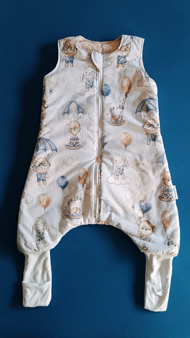 yeni Gri Baskılı Erkek Çocuk Uyku Tulumu Fermuarlı - Görsel 2