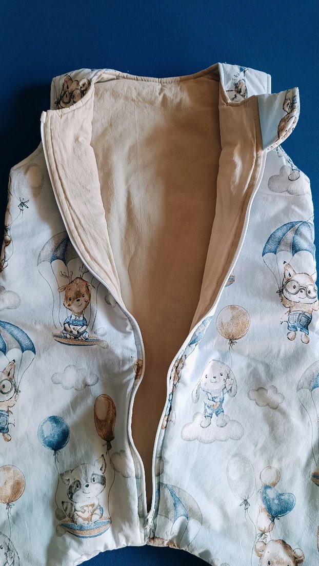 yeni Gri Baskılı Erkek Çocuk Uyku Tulumu Fermuarlı - Görsel 4