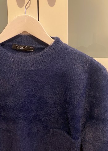 Beyoğlu Butik Kadın Mavi Örgü Uzun Kollu Triko