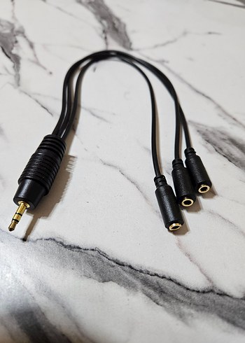 3.5 mm Ses Jakı Çoklayıcı Kablosu Siyah