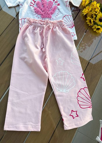 Diğer Kız Çocuk Pembe Baskılı Pamuklu Tişört takım
