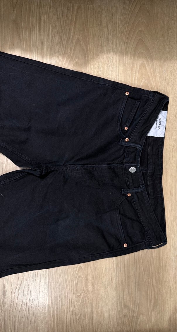 Erkek Siyah Normal Kesim Kot Pantolon - Görsel 3