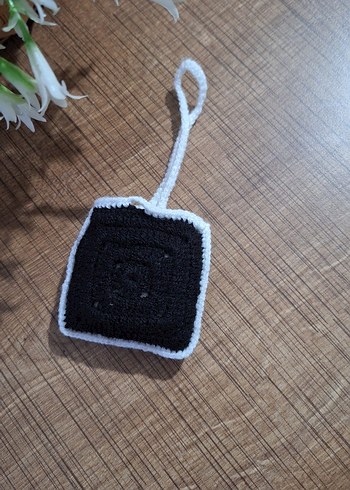 Nakışlı Siyah Mini kulaklık cantasi - Görsel 3