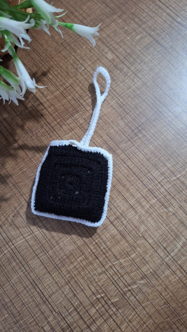 Nakışlı Siyah Mini kulaklık cantasi - Görsel 3