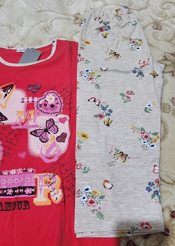 9 Yaş Beden Kız çocuk yazlık pijama takımı