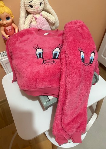 Nakışlı Pembe Kız Çocuk Takım