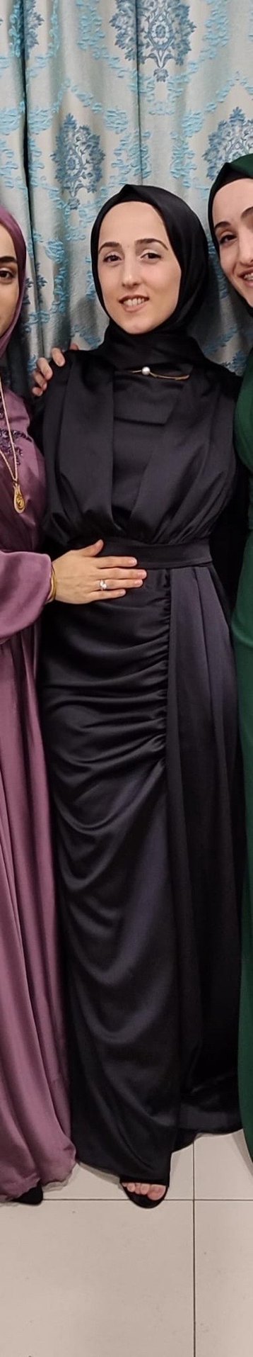 Kuyruklu Siyah Tesettür Abiye Elbise - Görsel 2