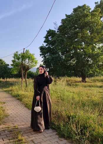 Uzun Siyah Kadın Elbise - Görsel 2