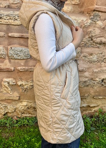 Bej Kemerli Kapitone Yelek - Görsel 2